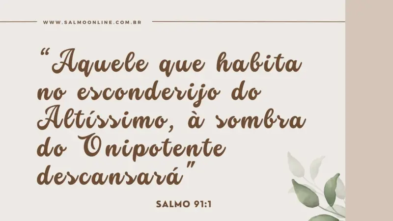 Imagem Salmo 91: Fé e Proteção Divina. Oração Estudo Reflexão