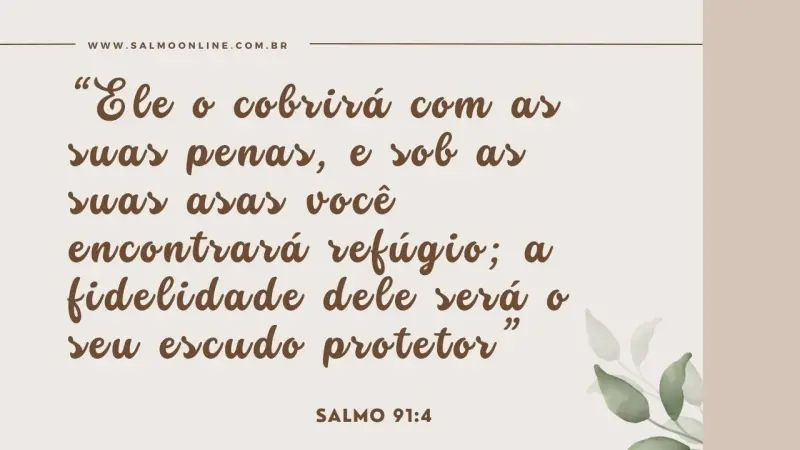 Imagem Salmo 91: Fé e Proteção Divina. Oração Estudo Reflexão